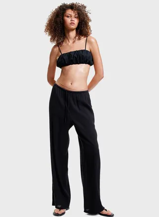 Crepe High Waist Pants