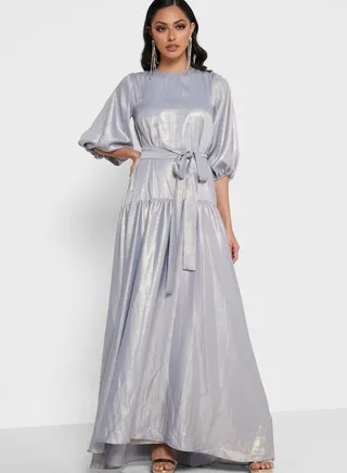 Smock Detail Shimmer Dress
