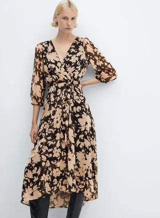 Floral Print Wrap Dress