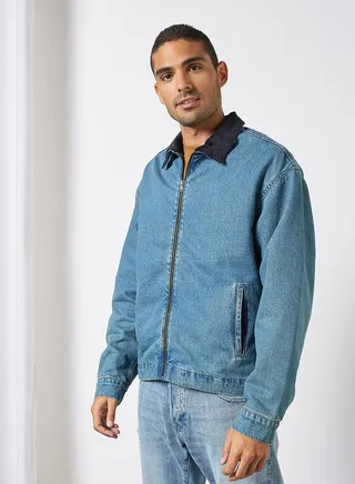 Contrast Collar Jacket