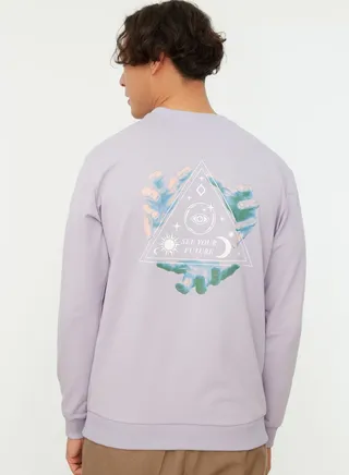 Back Print Slogan Sweatshirt