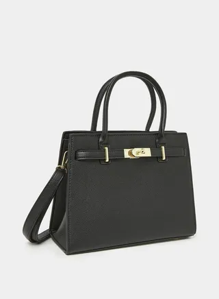 Two Tone Tip Shoulder Bag with Detachable Strap