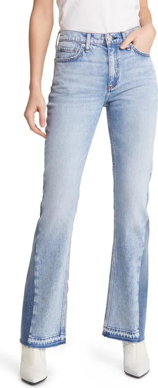 Peyton Sliced Mid Rise Bootcut Jeans