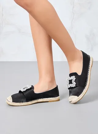 Embellished Accent Espadrille Shoes