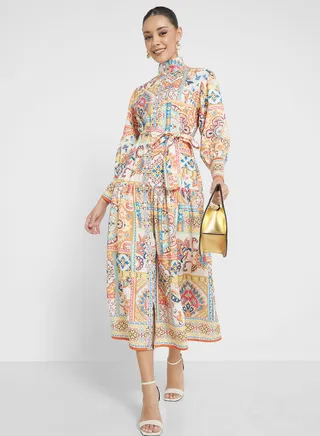Abstract Print Dress