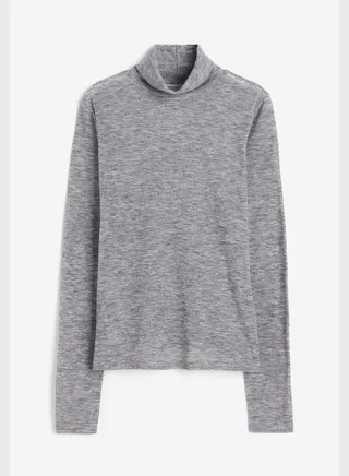 High Neck Knitted Top
