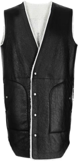 Contrasting Trim Leather Gillet