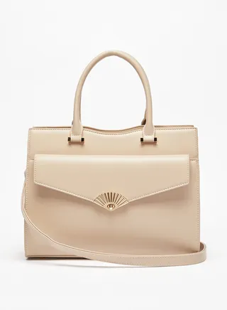 Solid Tote Bag with Double Handles