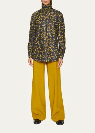 Contisy Tortoise-Print Turtleneck Shirt