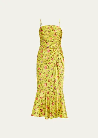 Katz Provence Side-Drape Midi Dress