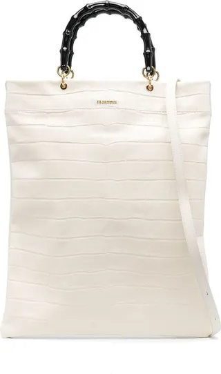 Crocodile-Effect Leather Tote