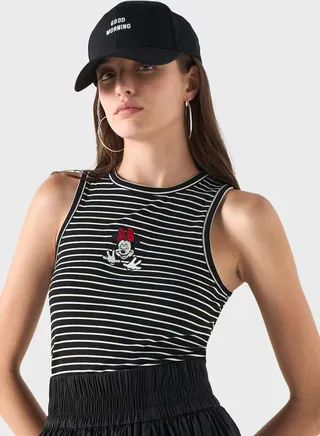 Minnie Mouse Embroidered Tank Top
