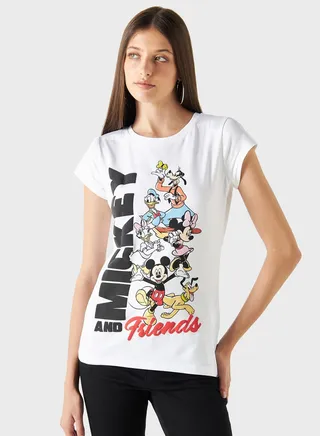 Mickey Mouse Print T-Shirt