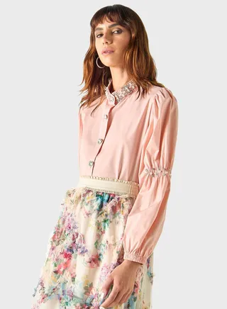 Embellished Button Down Shirt