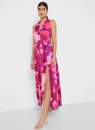 Print Dress Width Slit