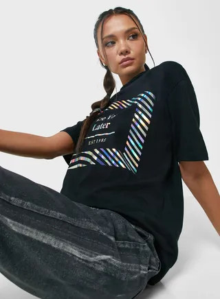 Oversized Tee With Drop Shoulder