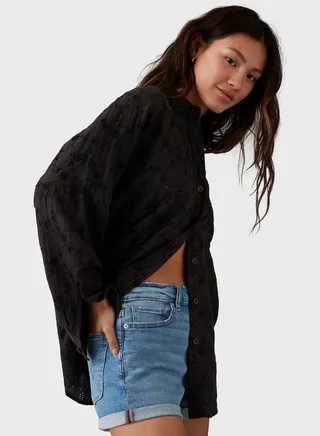 Embroidered Button Down Shirt