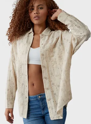 Embroidered Button Down Shirt