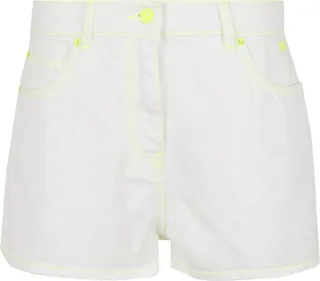 MSGM Logo Embroidered High Waist Denim Shorts