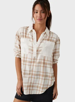Checked  Button Down Shirt
