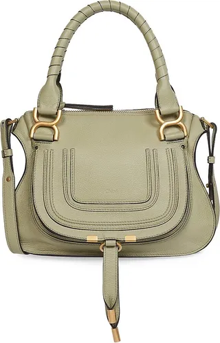 Marcie Grained Calfskin Satchel