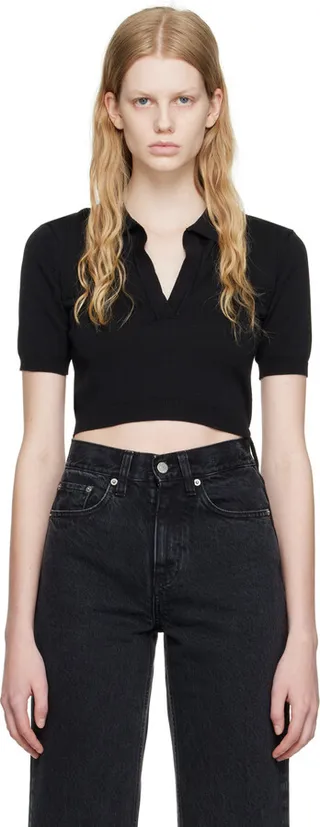 HOPE Black Cropped Polo
