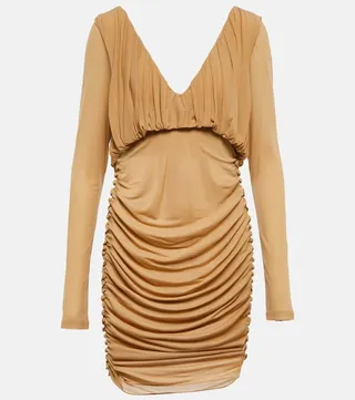 Draped jersey minidress