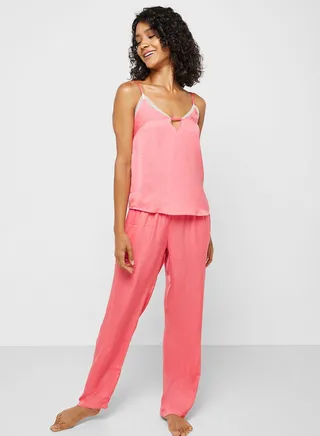 Lace Detail Cami Top & Pyjama Set