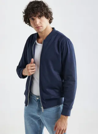 Zip Through Bomber Jacket