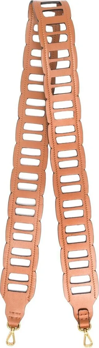 Cut-Out Calf Leather Bag Strap