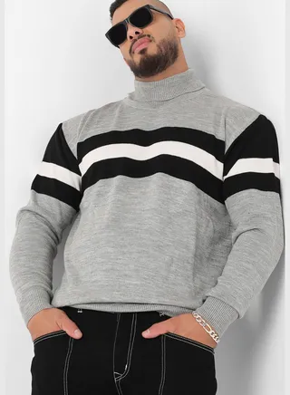 Solid Turtle Neck Long Sleeve Sweater