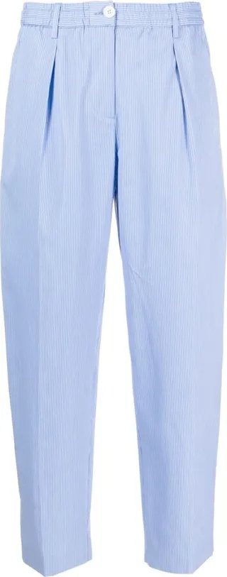 Striped Straight-Leg Trousers