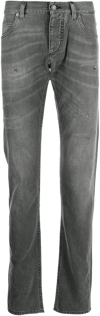 Distressed Slim-Fit Jeans