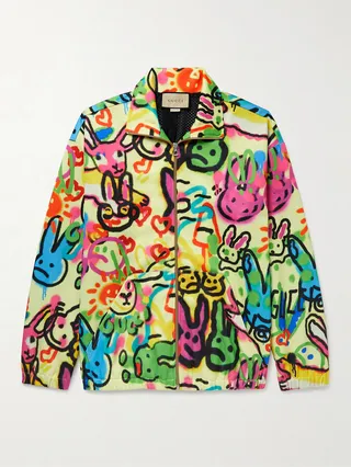 Printed Tech-Jersey Track Jacket