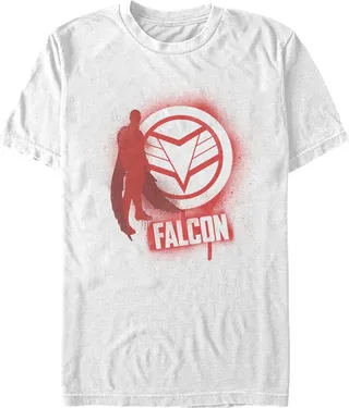 Men's Marvel The Falcon and the Winter Soldier Falcon Spray Paint T-Shirt - White - X Large
