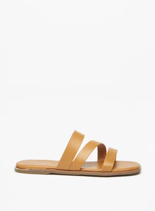 Women Textured Slip On Strap Sandals
