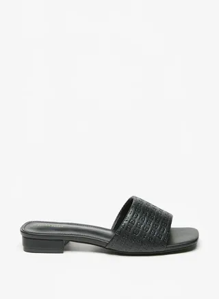 Women's Textured Slip-On Sandals With Block Heels