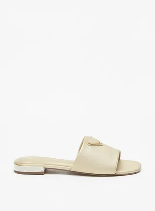 Women Logo Applique Slip On Sandals
