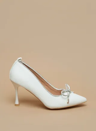 Women's Embellished Slip-On Pumps with Stiletto Heels