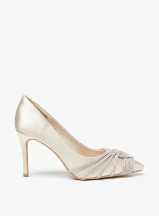 Women's Embellished Slip-On Pumps With Stiletto Heels