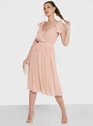 Pleated Skater Dress