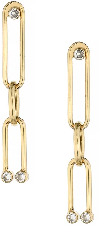 Chain Link Linear Drop Earrings