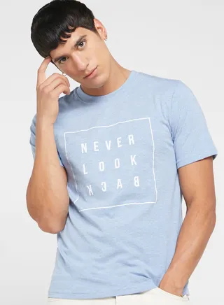 Never Look Back Melange T Shirt