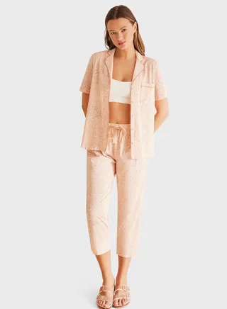 High Waist Floral Print Pyjama Set
