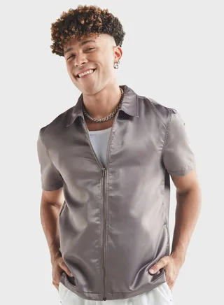 Zip Through Regular Fit Shirt