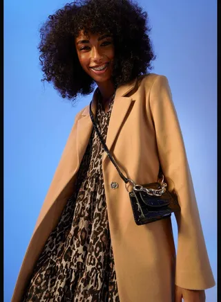 Faux Leather Mini Bag With Chain Detail
