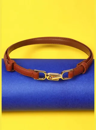 Casual Belt with Buckle Detail
