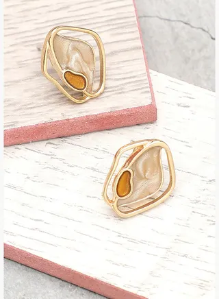 Gold Plated Party Designer Stone Stud For Women