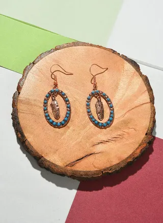 Gold Plated Designer Stone Drop Earrings