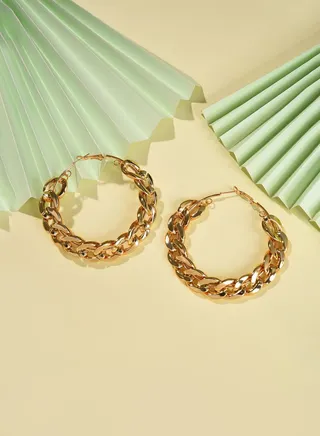 Gold Plated Designer Hoop Earring